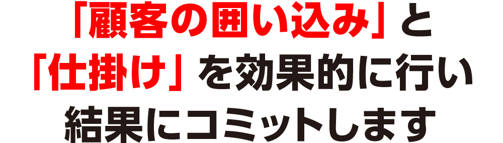 顧客の囲い込みを行い結果にコミット